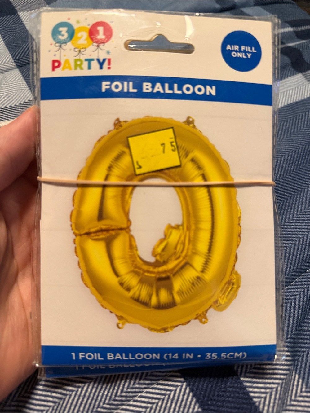 Foil Number 0 Party Balloon - Gold - 3 2 1 Party!